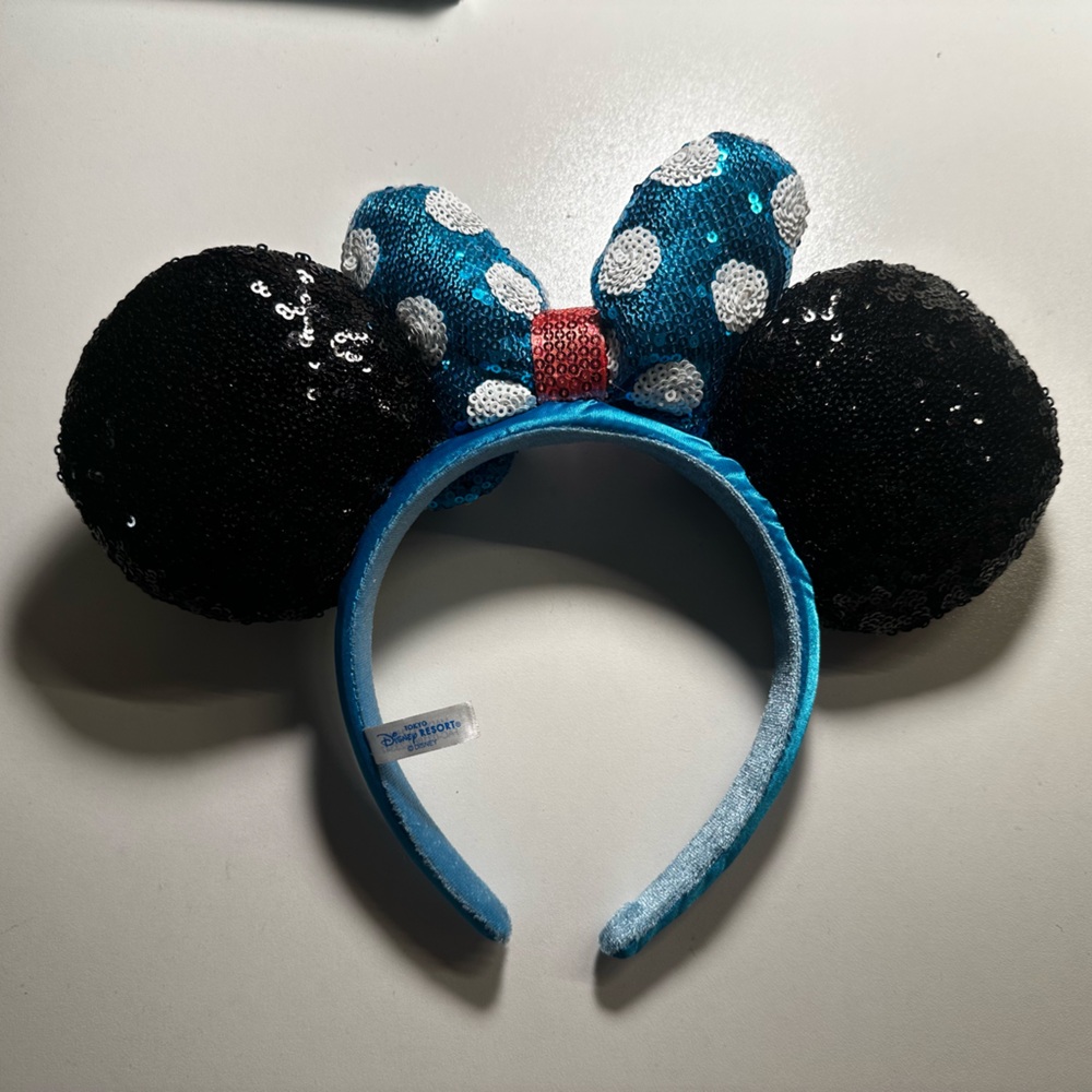 Tokyo Disney Blue & Black Sequin Minnie Ears